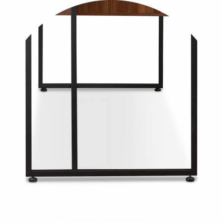 The iron scaffold has four circular chassis and does not come into direct contact with the ground.